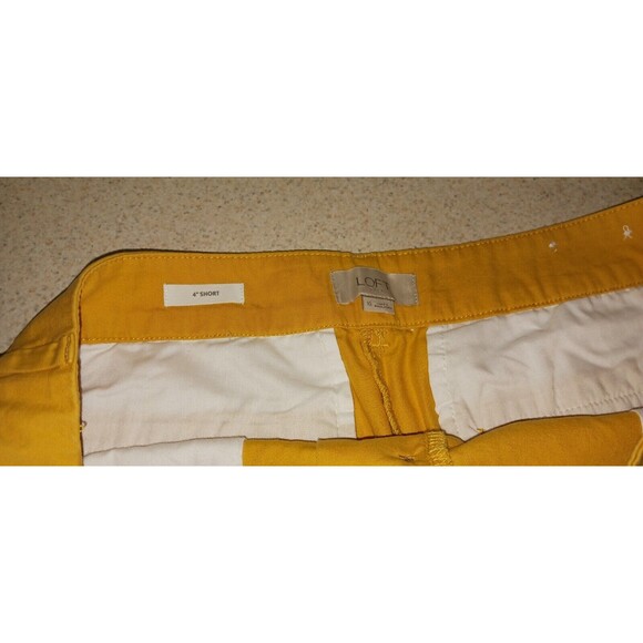 Loft Button Fly Cotton Mustard Shorts Size 10 - Picture 3 of 3